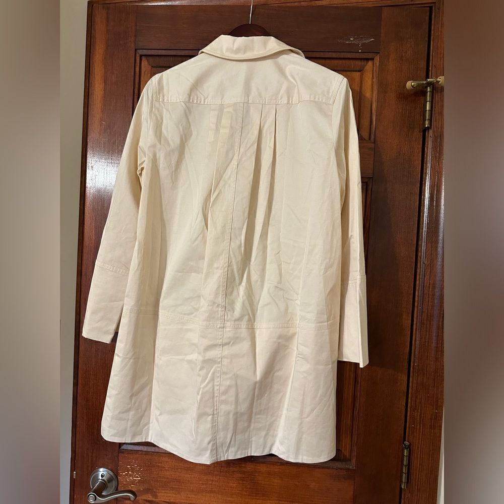 NWT Rebecca Taylor Heavy Cotton Shirt Dress in Cream Size Medium - Picture 7 of 7